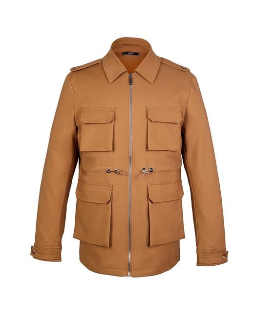DAVID WEJ Brown Ashford Military Jacket – for men
