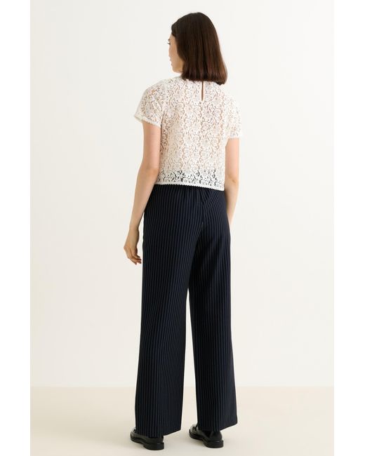 Louche Blue Tilde Pinstripe Straight Leg Trouser