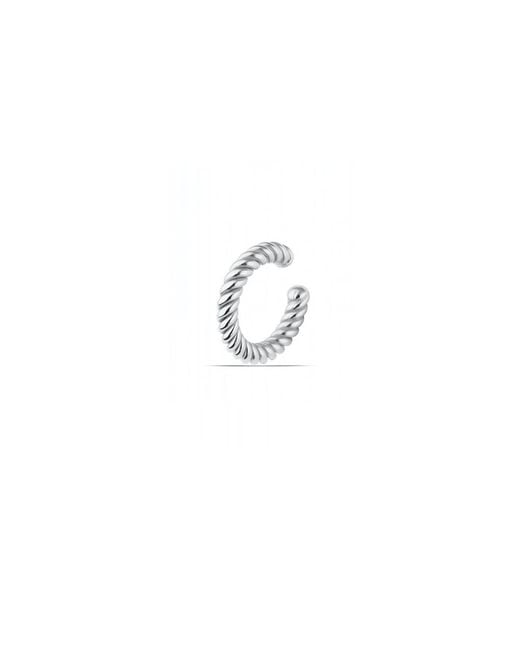 Spero London Metallic Twisted Sterling Ear Cuff No Piercing