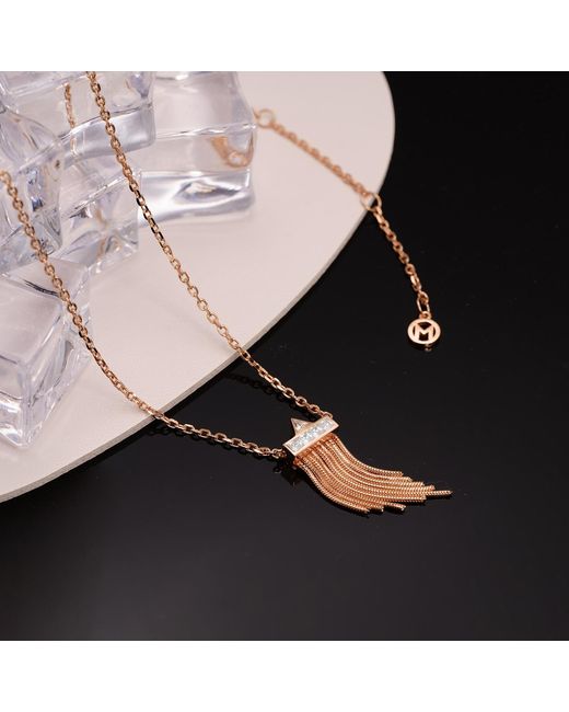 Meulien Metallic Mini Tassel Necklace