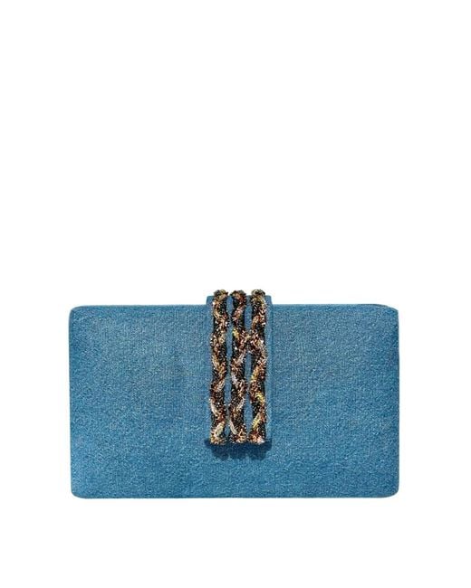 Simitri Blue Denim Braided Fringe