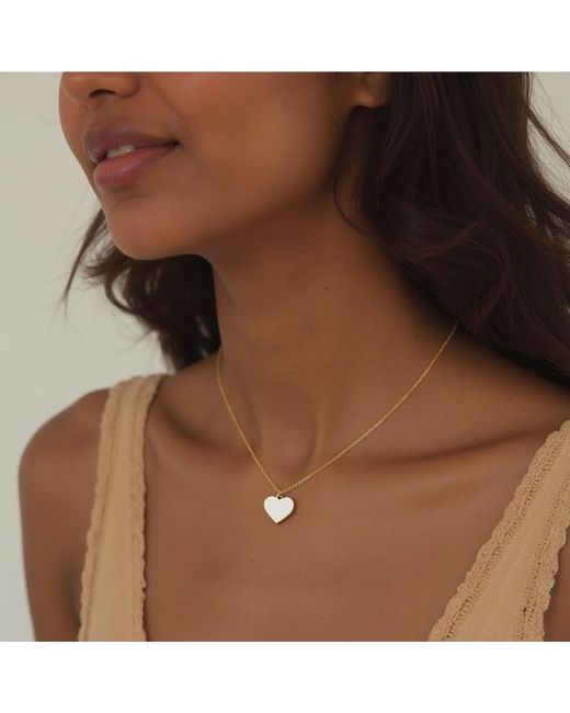 Rejected Hearts Club Metallic Single Hearted Girl Filled 18" Necklace With Magnetic Clasp