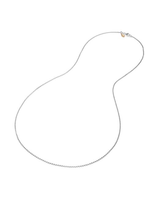 Unaloe White Luminous Long Sterling Chain Necklace – Minimalist Layering Jewelry For