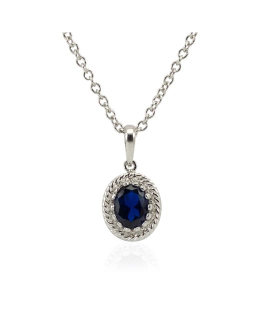 Vintouch Italy Luccichio Blue Agate Pendant Necklace