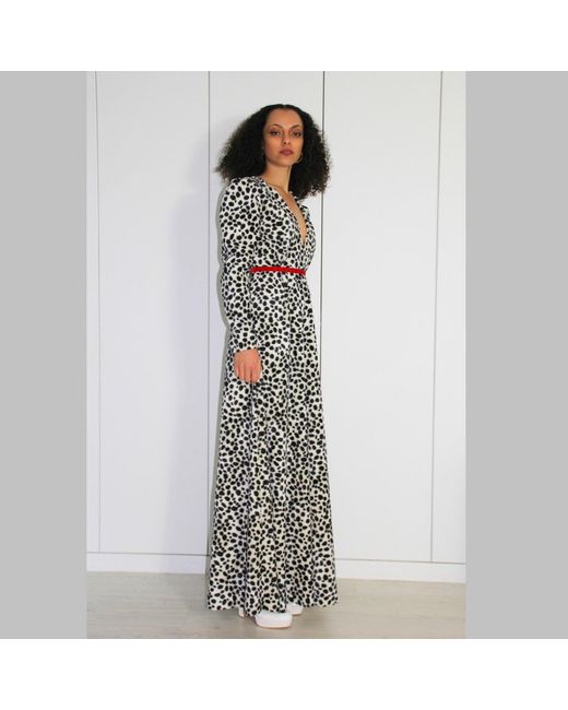 Couture to Your Door Black Animal Dalmatian Print Maxi Dress