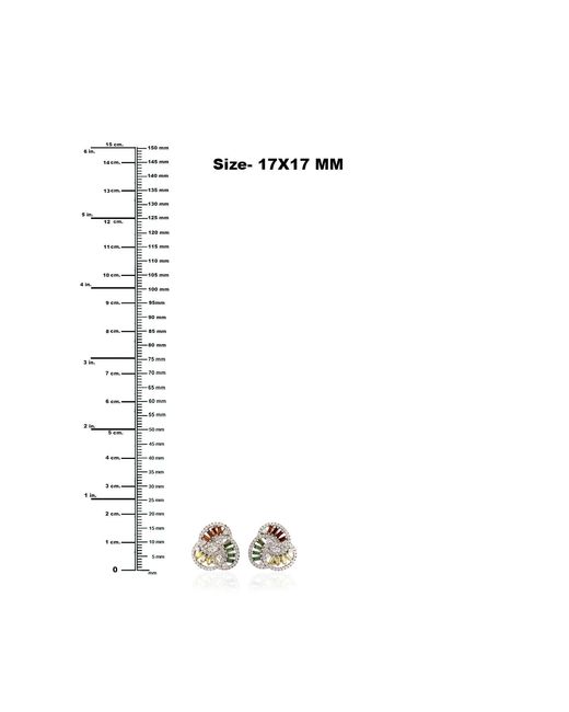 Artisan Metallic Colored Diamond Cluster Earrings