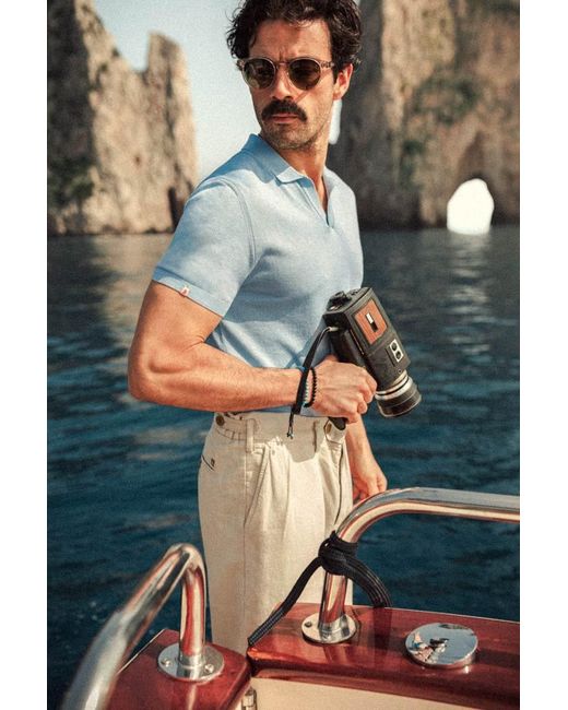 &SONS Trading Co Blue Bianchi Polo for men