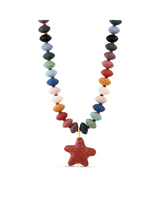 Hannah B. Jewelry Red Lava Stone Starfish Necklace