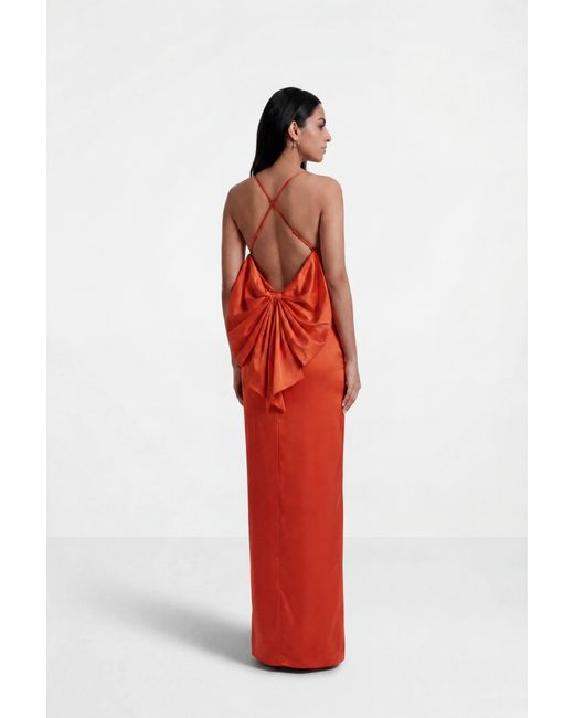 The Gt Atelier Red Backless Bow Party Dress