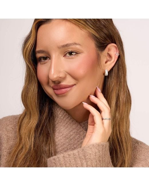 Dower & Hall Metallic Wide Twist Huggie Hoops