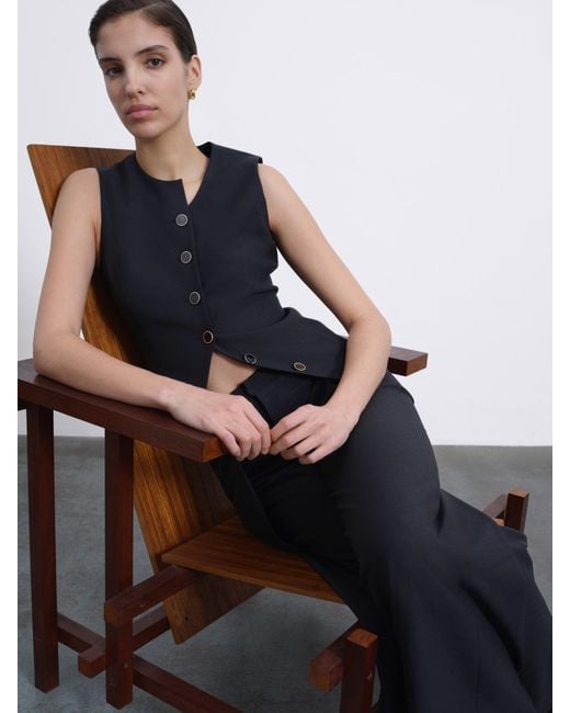 Sélone Black Calin Asymmetric Tie Vest