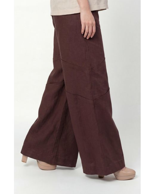 Muda Clothing Fz Llc Brown Emara Linen Pant