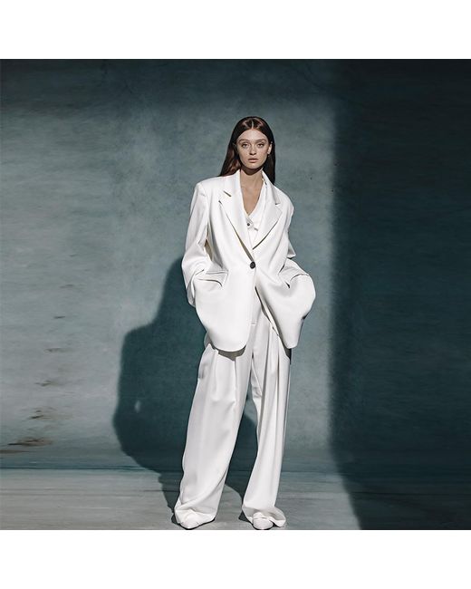 Vestiaire d'un Oiseau Libre White Merino Wool Trousers