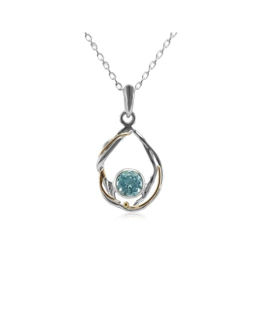 Isla Silver Metallic Undulating Sterling & Topaz Necklace