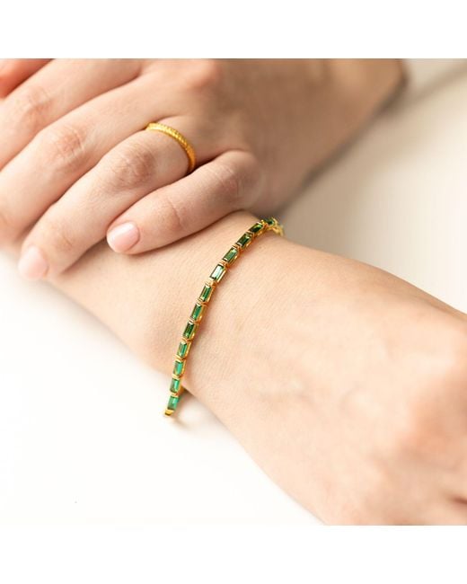Belinda Jewelz Metallic Bianca Baguette Tennis Bracelet