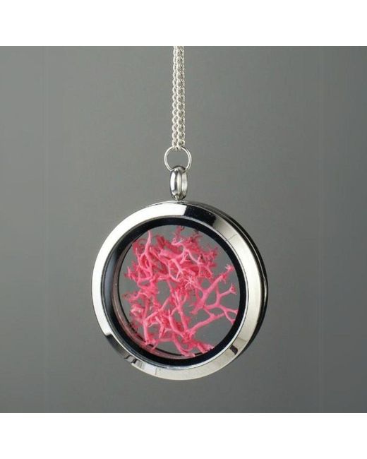 My Little Nature Pink Handmade Moss Necklace – Nature-Inspired Jewelry With Real Preserved Moss