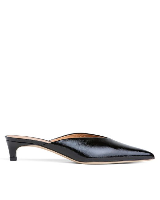Beautiisoles by Robyn Shreiber Made in Italy Black Gal Leather Mule Comfortable Low Heel Elegant For Work & Valentine Evening