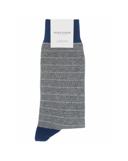 Peper Harow - Made in England Blue Dash Socks for men