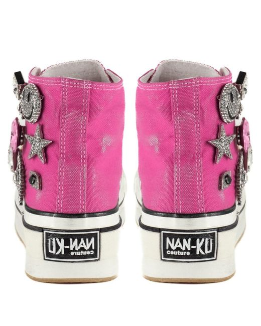 Keith Scarrott Shoes Pink Sorriso Embellished Hi-Top
