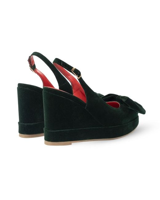 Rosamund Muir London Red Toscana Dark Velvet Wedges