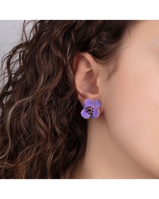 Milou Jewelry Light Purple Blossom Flower Earrings