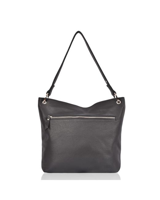 Owen Barry Black Leather Shoulder Bucket Bag Hesta