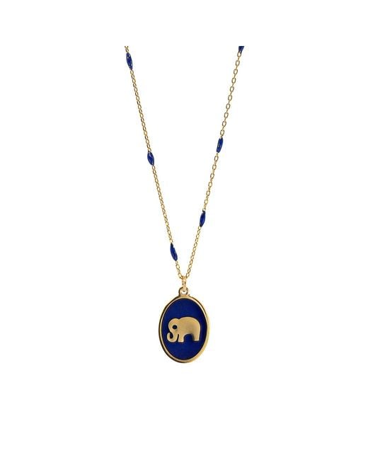 Ebru Jewelry Metallic Powerful & Lucky Elephant & Chain Necklace