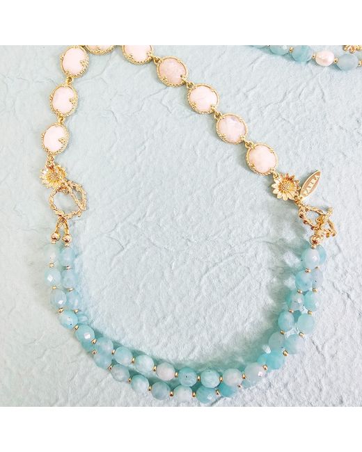 Farra Blue Amazonite With Moonstone Versatile Necklace