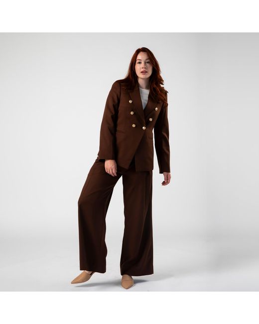 Point of View Label Brown Impact Double Breasted Jacket