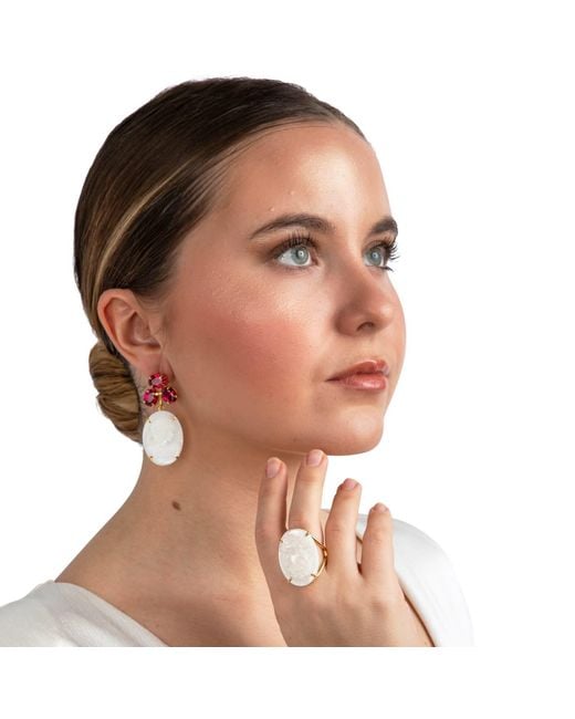 Bounkit Red Artemisa Earrings Clip On