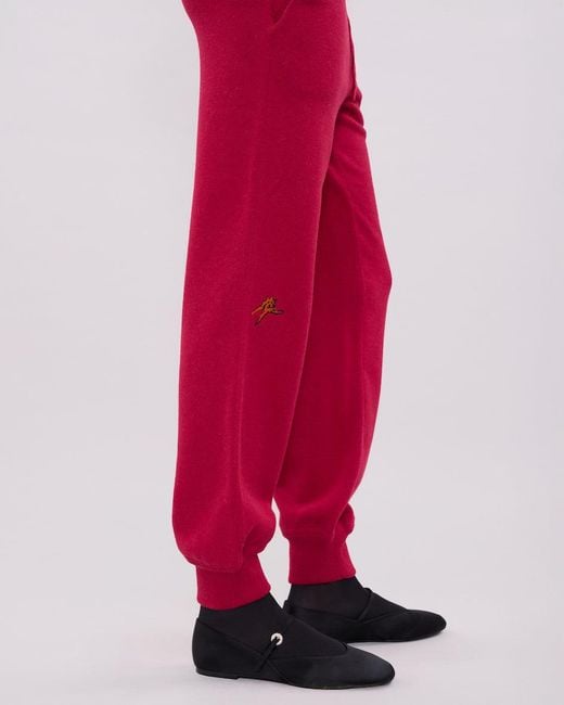 La Granni Red Knitted Gato Trousers