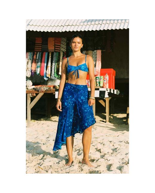 Blackbough Swim Blue Phoebe Asymmetrical Skirt Cyanotype