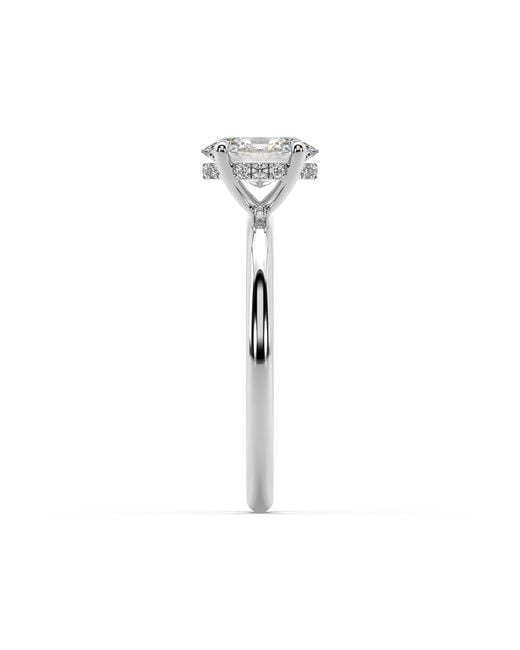 Artisan White 14K Solitaire Ring With Oval Lab-Grown Diamond