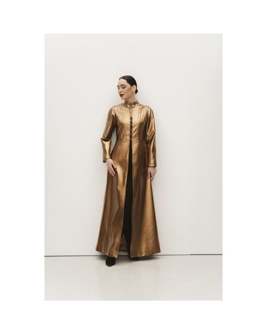 Roqaia Fashion House Brown Golden Armor