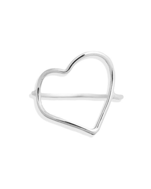 Kate Koel White Heart Sterling Ring