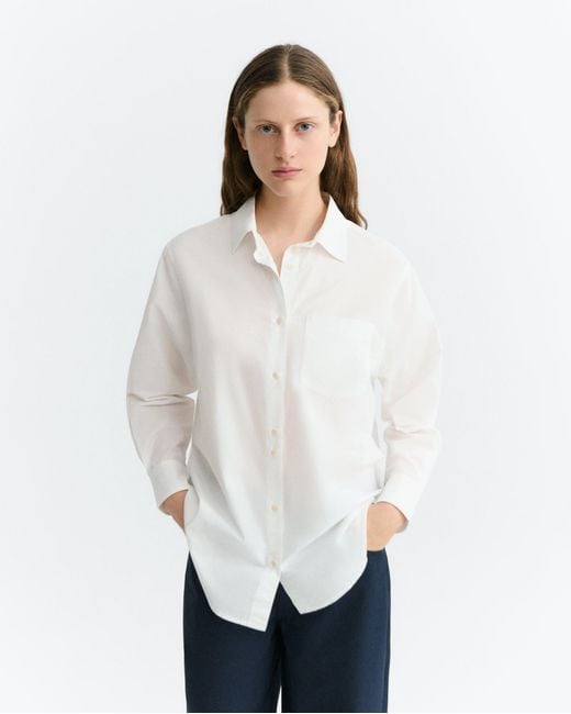 Thinking Mu White Dandelion Odie Oversize Shirt