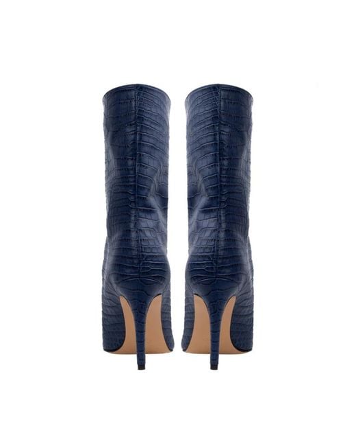 Ginissima Blue Ilona Jeans Boots, Embossed Leather, Short