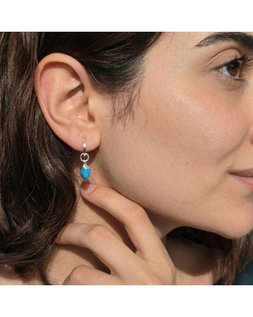 Harfi Blue Raw December Birthstone Huggies