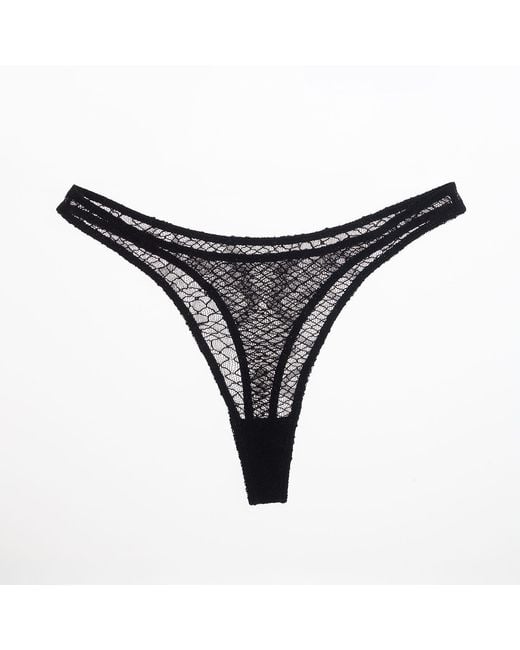 Lunatic Femme Gray Sheathe Snake Lace Low-Rise Thong