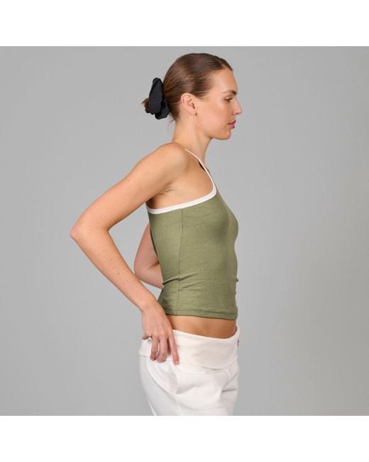 Love and Nostalgia Green Goody Two Shoes Rib Singlet