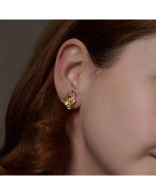 Janus Edinburgh Metallic Eighe Vermeil Sterling Textured Stud Earrings