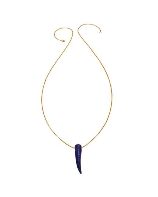 Heather Hawkins Jewelry Metallic Gemstone Horn Rolo Chain Necklace