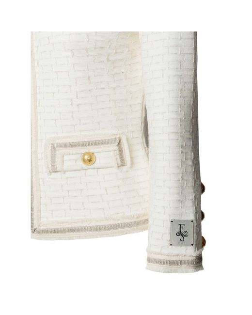 The Extreme Collection White Neutrals Cropped Structured Jacket Cameron