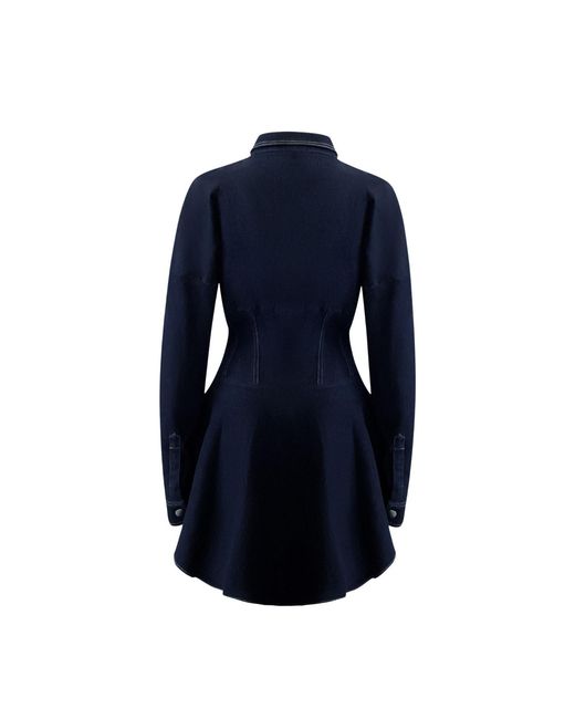 OW Collection Blue Ella Fitted Denim Mini Dress