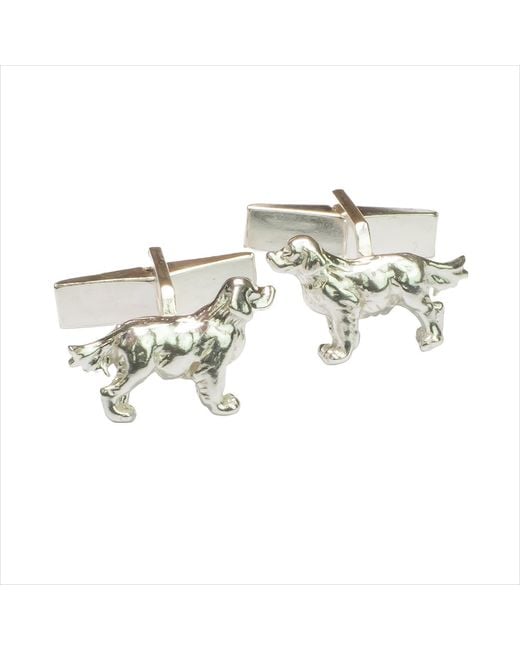 Simon Kemp Jewellers Metallic Solid Sterling Retriever Cufflinks for men