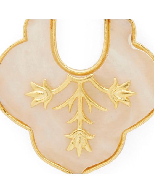 Dhwani Bansal Metallic Mosaic Earrings With Mother Of Pearl