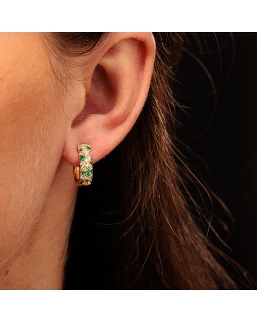 Scream Pretty Yellow Mosaic Chunky Huggie Hoop Earrings