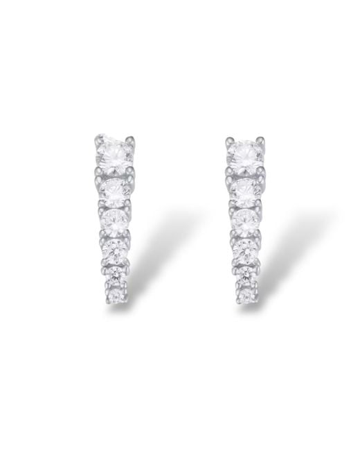 Jagged Halo Jewelry White Spike Stud Earrings