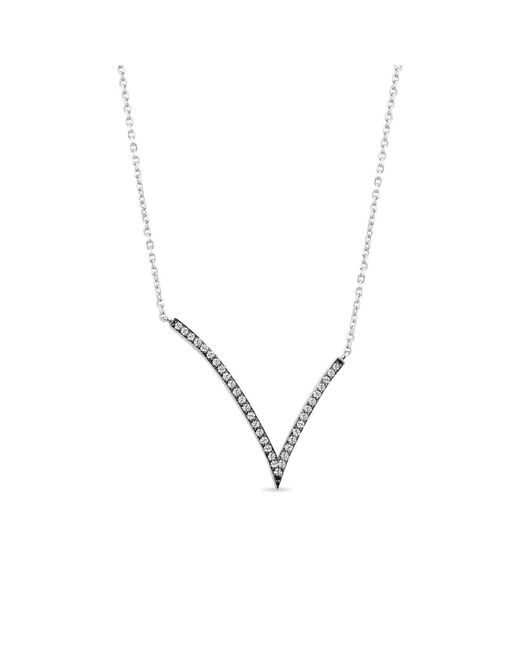 SALLY SKOUFIS Metallic Shine Necklace With Made Cz Diamond Stimulant