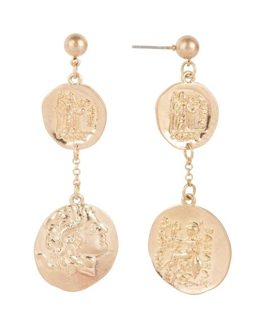 Saachi White Caesar Drop Earring